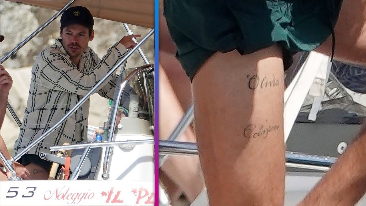 Harry Styles Flashes 'Olivia' Tattoo on Thigh During Italian Boat Trip